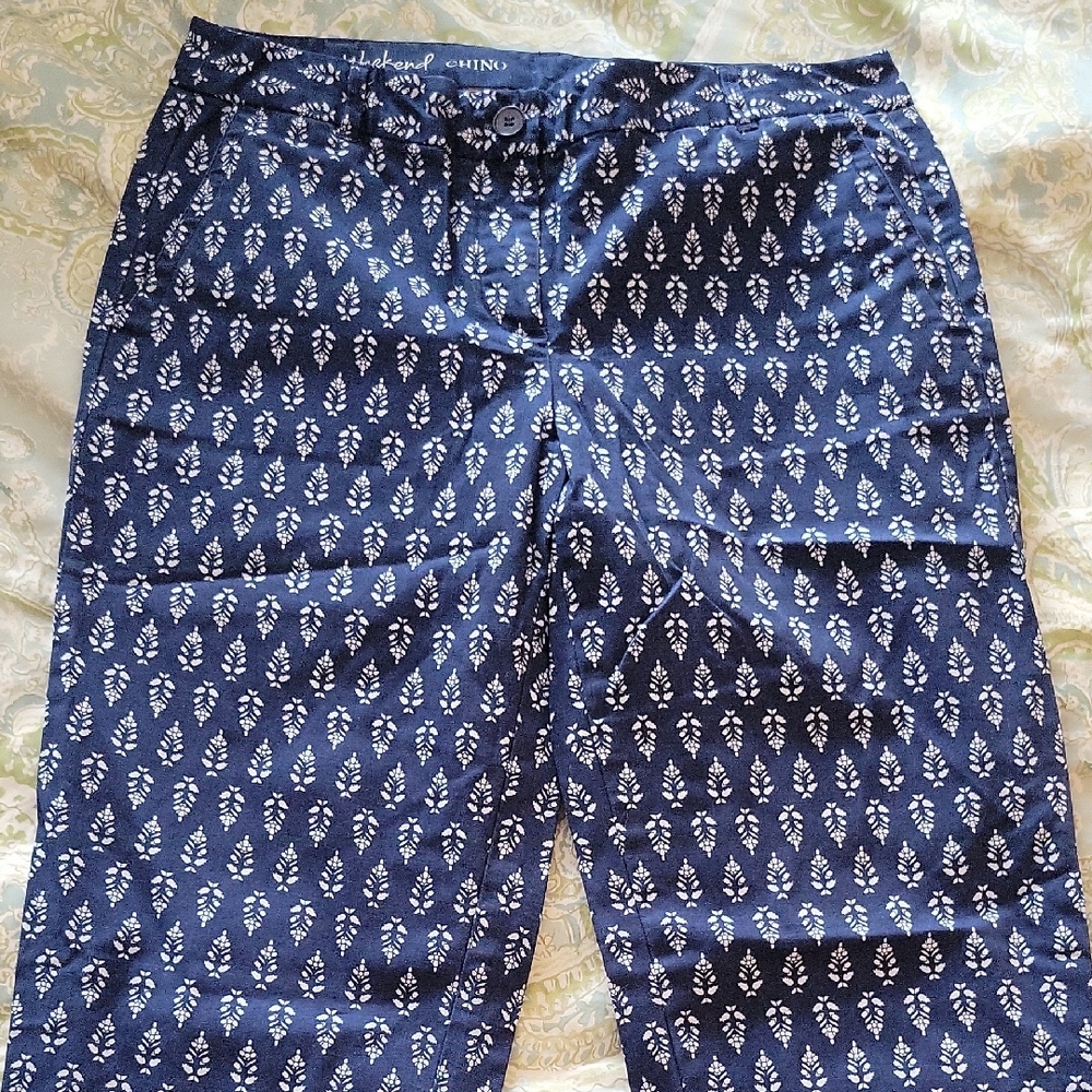 TALBOTS COTTON STRETCH CROPPED PANTS
